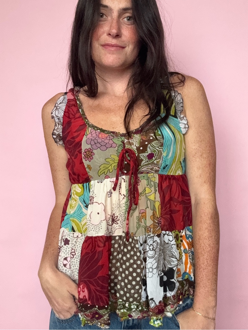 Y2K MISS SIXTY PATCHWORK BLOUSE